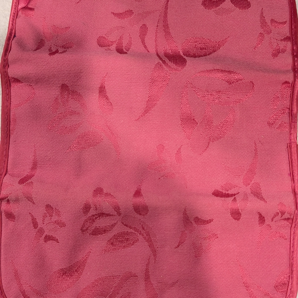 Vintage Mary Kay Roll-Up Pink Jacquard Travel Jewelry Bag & Dual Lipstick Case - Picture 2 of 5